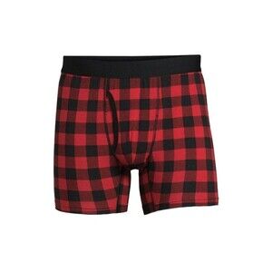 Holiday Time Boxer Briefs Red Black Plaid Mens Size  Large (36-38)